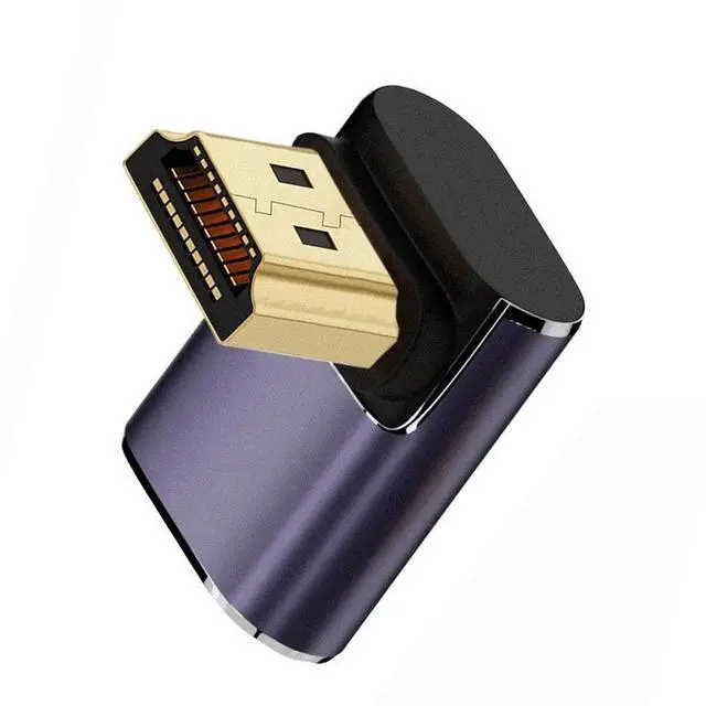 Alt view image 2 of 7 - HDMI Male to HDMI 2.1 Female Low Profile Vertical 90 Degree Up Angled UHD Extension Adapter Support 8K 60hz HDTV