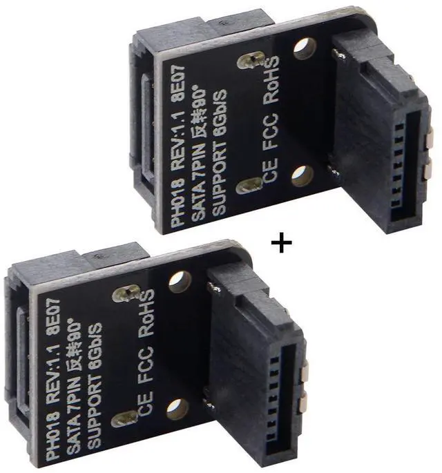Main image of SATA 7Pin Female to 7pin Male Up 90 Degree Angled Adapter Mainboard Motherboard for Desktops SSD HDD