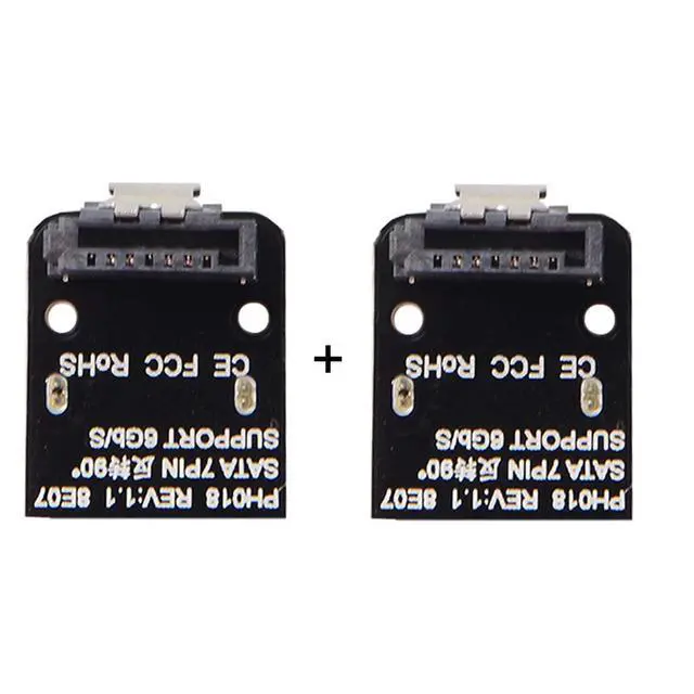 Alt view image 2 of 6 - SATA 7Pin Female to 7pin Male Up 90 Degree Angled Adapter Mainboard Motherboard for Desktops SSD HDD