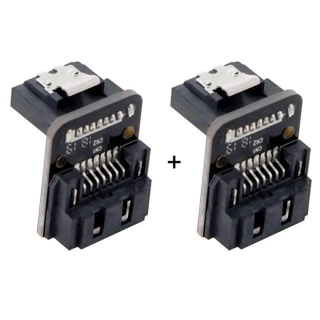 Alt view image 3 of 6 - SATA 7Pin Female to 7pin Male Up 90 Degree Angled Adapter Mainboard Motherboard for Desktops SSD HDD