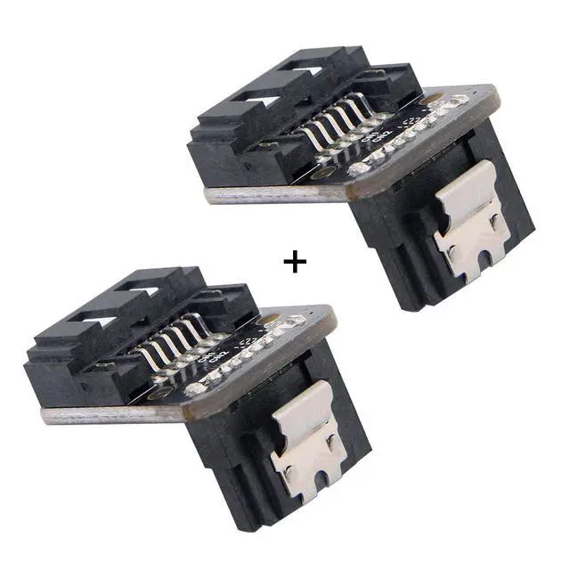 Alt view image 4 of 6 - SATA 7Pin Female to 7pin Male Up 90 Degree Angled Adapter Mainboard Motherboard for Desktops SSD HDD