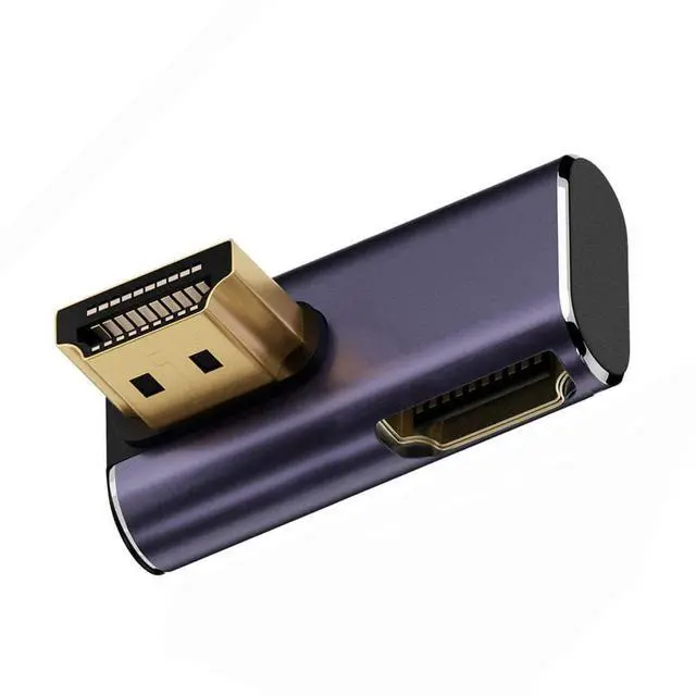 Main image of HDMI Male to HDMI 2.1 Female Low Profile Vertical 90 Degree Left Down Angled UHD Extension Adapter Support 8K 60hz HDTV