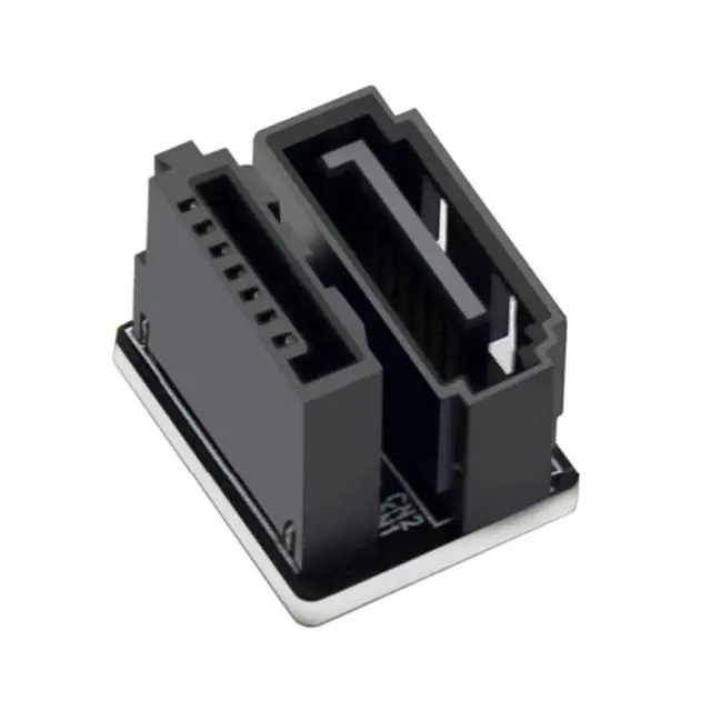 Alt view image 6 of 7 - Single SATA 7Pin Female to 360 Degree Angled 7Pin Male Adapter for Desktops SSD HDD Mainboard Motherboard