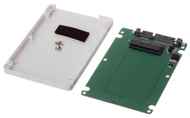 Main image of 1.8 Micro SATA 16pin SSD to 2.5 SATA 22pin 7+15 Hard Disk case Enclosure White 7mm Height