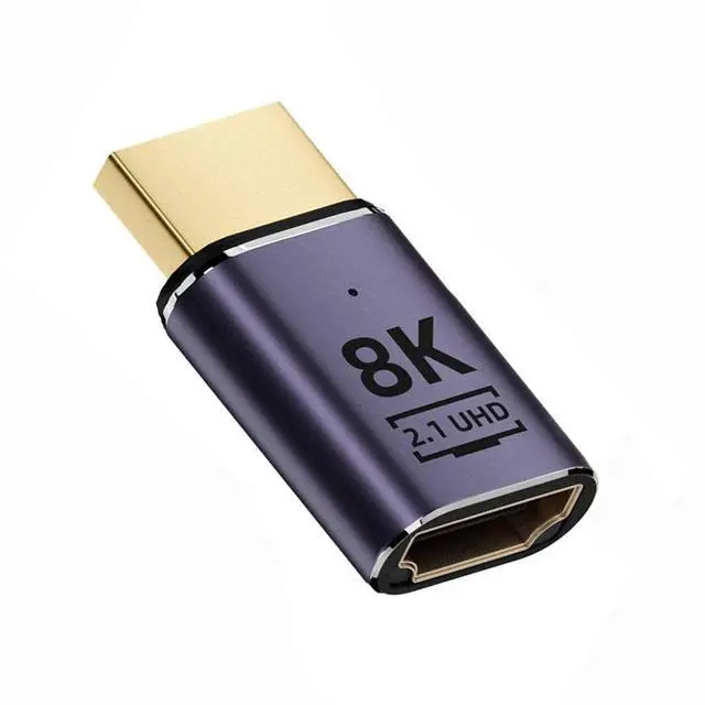 Alt view image 2 of 7 - Gold HDMI Male to HDMI 2.1 Female UHD Extension Converter Adapter Support 8K 60hz HDTV