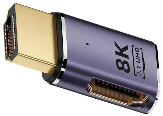 Main image of HDMI Male to HDMI 2.1 Female Flat Horizontal Left Angled 90 Degree UHD Extension Adapter Support 8K 60hz HDTV