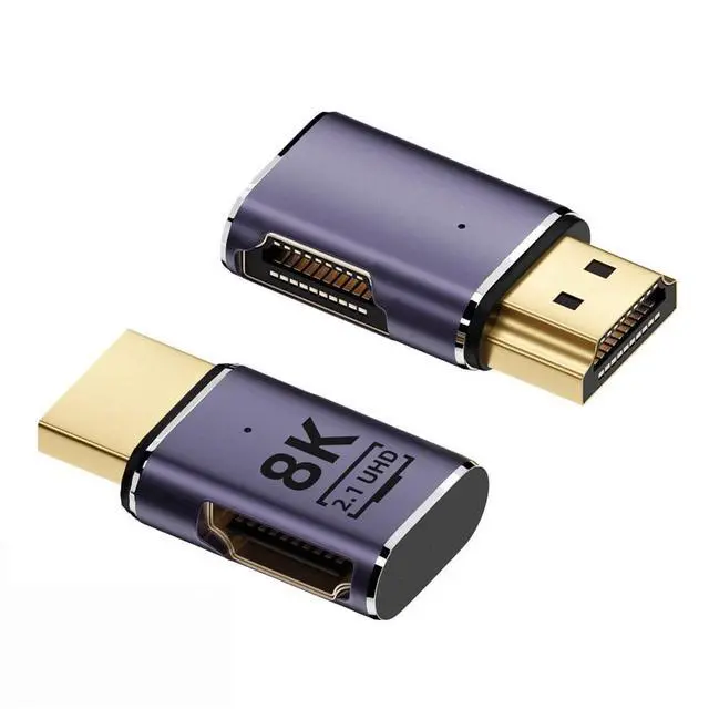 Alt view image 6 of 7 - HDMI Male to HDMI 2.1 Female Flat Horizontal Left Angled 90 Degree UHD Extension Adapter Support 8K 60hz HDTV