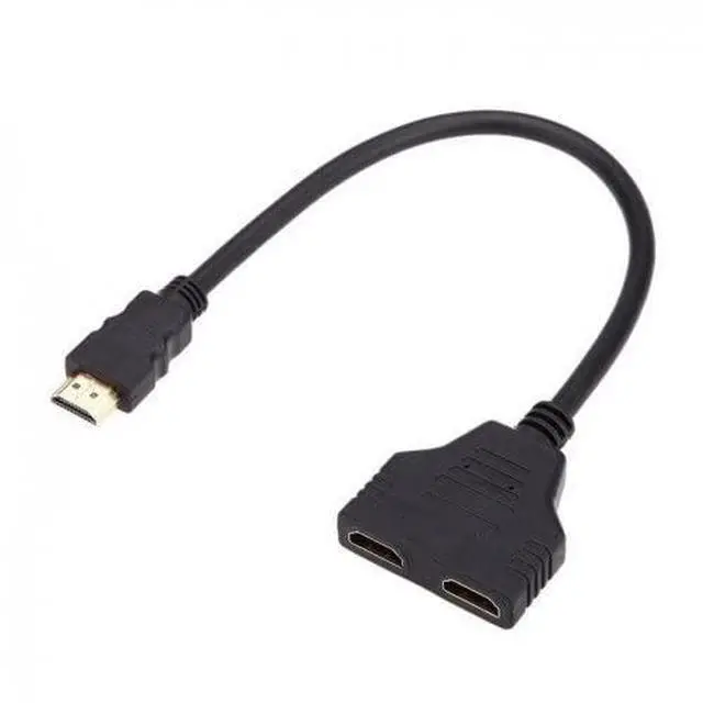 Alt view image 6 of 7 - HDMI to Dual HDMI Female Y Splitter Switch Extension Adapter Cable with Micro & Mini HDMI Adapter