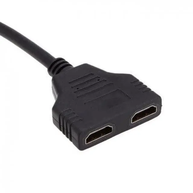 Alt view image 7 of 7 - HDMI to Dual HDMI Female Y Splitter Switch Extension Adapter Cable with Micro & Mini HDMI Adapter