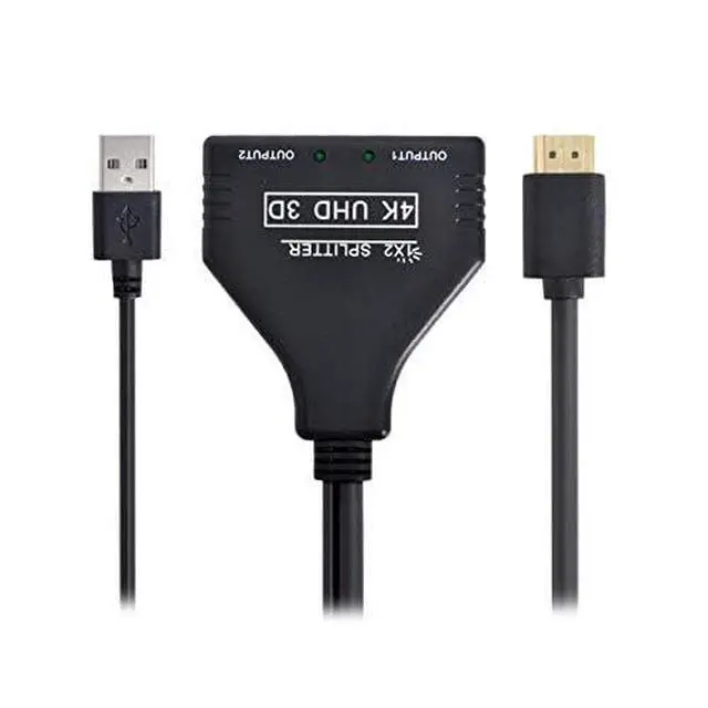Alt view image 3 of 6 - HDMI-Compatible 1.3 to Dual Female Splitter Switch Extension Adapter Cable with Power for HDTV Laptop 1080P