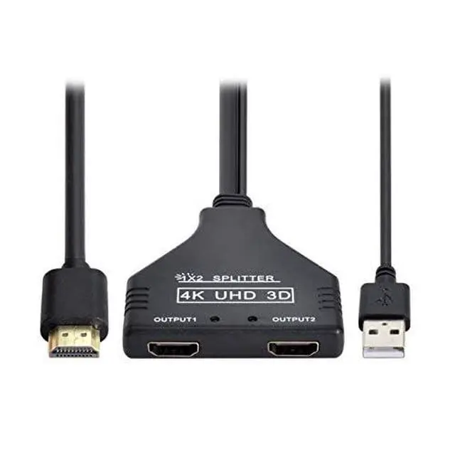 Alt view image 4 of 6 - HDMI-Compatible 1.3 to Dual Female Splitter Switch Extension Adapter Cable with Power for HDTV Laptop 1080P