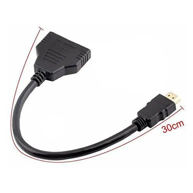 Alt view image 7 of 7 - HDMI Male to 2 HDMI Female 1 in 2 Out Splitter Cable Adapter Converter