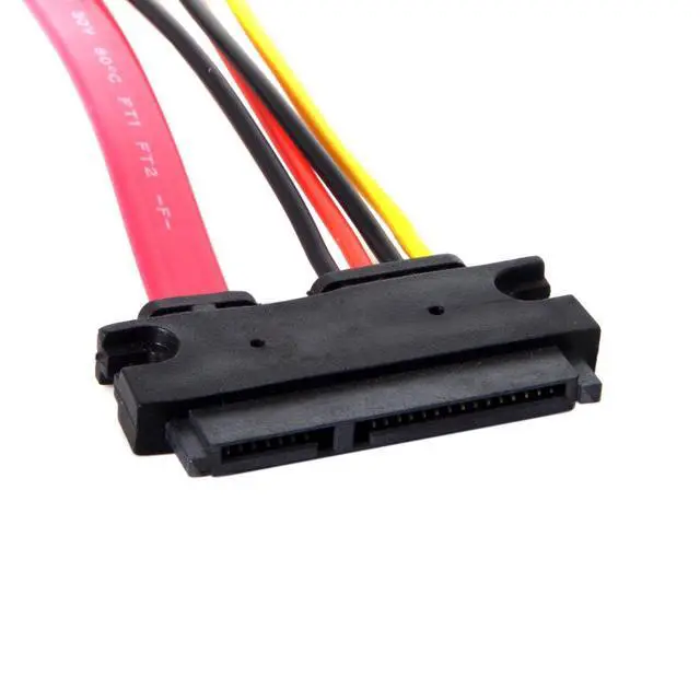 Alt view image 6 of 7 - SATA 3.0 7+15 22 Pin SATA Male to Female Data Power Extension Cable 30cm Red Color