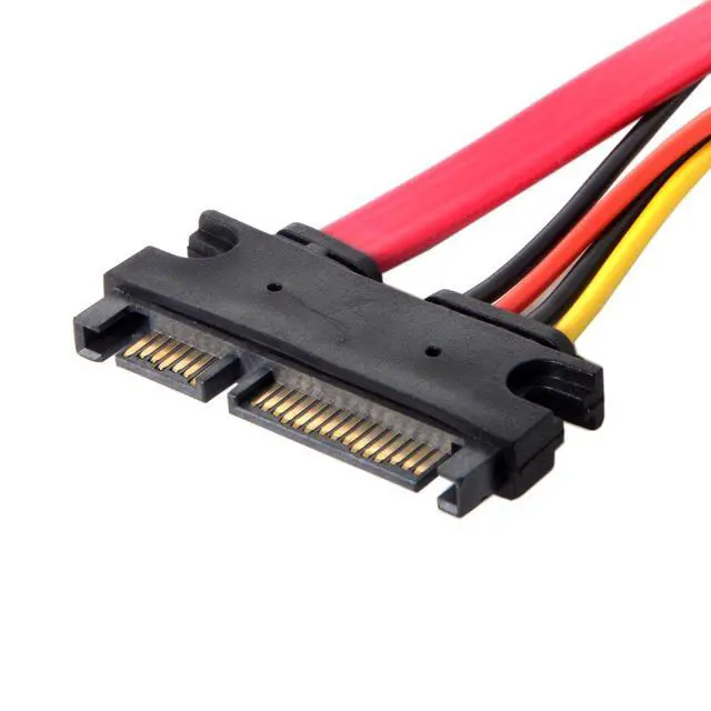 Alt view image 7 of 7 - SATA 3.0 7+15 22 Pin SATA Male to Female Data Power Extension Cable 30cm Red Color