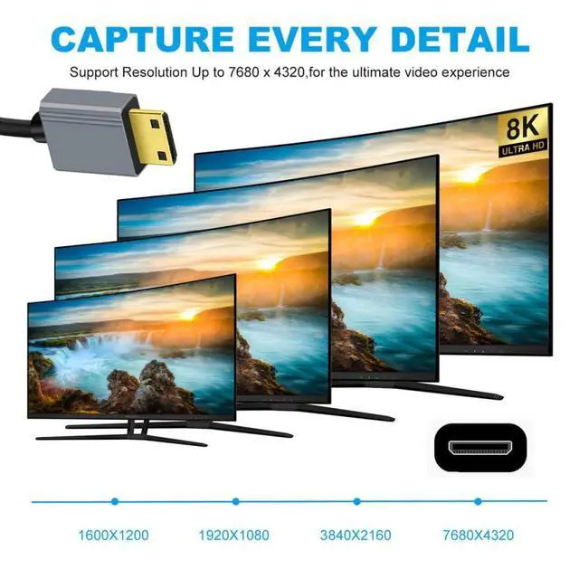 Alt view image 2 of 7 - 8K 60hz Mini HDMI 2.1 Male to HDMI Male Stretch Coiled Right Angled Cable for HDTV Computer Laptop Monitor 100cm