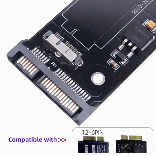 Alt view image 3 of 6 - PCBA 12+6pin SSD to SATA 22Pin Hard Disk Cartridge Drive for 2010 2011 Mac Air A1369 A1370 SSD
