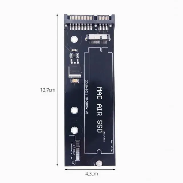 Alt view image 4 of 6 - PCBA 12+6pin SSD to SATA 22Pin Hard Disk Cartridge Drive for 2010 2011 Mac Air A1369 A1370 SSD