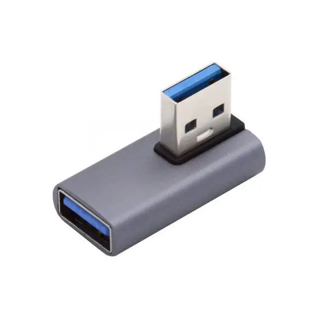 Alt view image 6 of 7 - 10Gbps USB3.0 Male Low Profile 90 Degree Left Angled Type to Female Extension Power Data Video Adapter