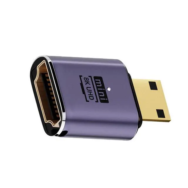 Main image of Mini HDMI Male to HDMI 2.1 Female UHD Extension Gold Converter Adapter Support 8K 60hz HDTV