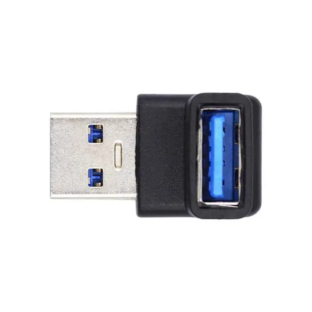 Alt view image 7 of 7 - 10Gbps USB3.0 Male to Female Extension Power Data Video Adapter 90 Degree Up Angled Type