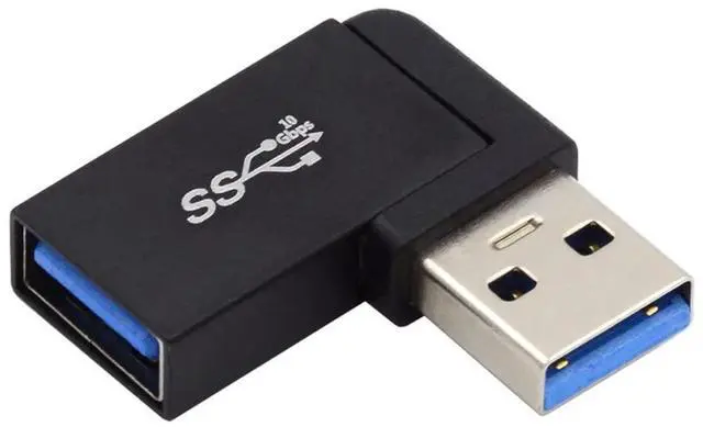 Main image of USB3.0 Extension Power Data Video Male to Female Support 10Gbps 90 Degree Adapter Right Angled Type