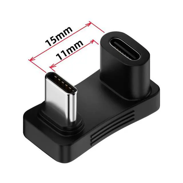 Alt view image 3 of 7 - 10Gbps Opposite U Shape Back Angled USB3.0 Type C Male to Female Power Data Video Adapter Compatible with Steam Deck Phone Laptop