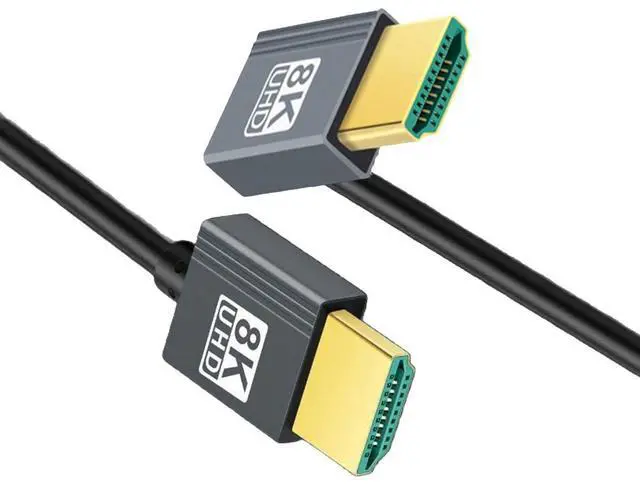 Main image of HDMI 2.1 Cable,HDMI Male to Male 90 Degree Down Angled 8K@60Hz 4K@120Hz 48Gbps Ultra High-Speed Flexibility Gold-Plated Cable 1.0M for TV, Monitor, Computer