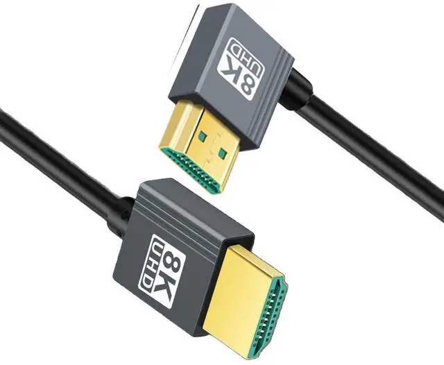 Main image of HDMI 2.1 Cable,HDMI Male to Male 90 Degree Right Angled 8K@60Hz 4K@120Hz 48Gbps Ultra High-Speed Flexibility Gold-Plated Cable 0.5M for TV, Monitor, Computer