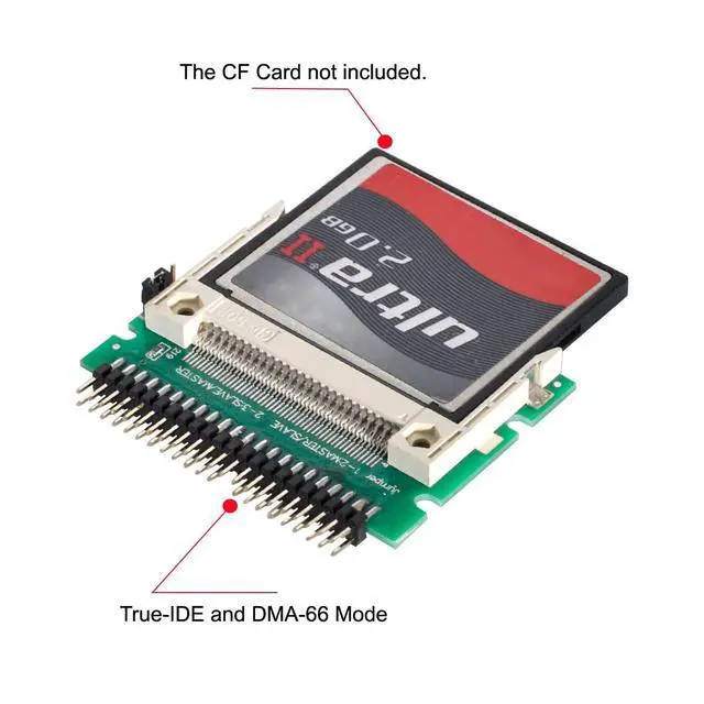 Alt view image 5 of 7 - CF Compact Flash Merory Card to Laptop 2.5 44 Pins Male IDE Hard Disk Drive HDD SSD Adapter