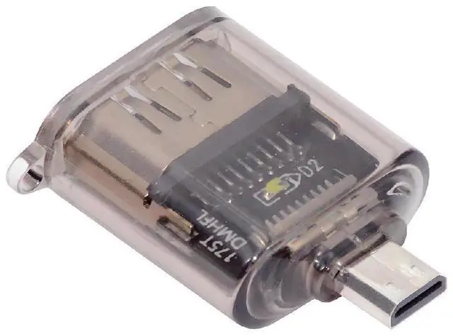 Main image of Type-D Micro-HDMI to UHD HDMI 2.1 Male to Female Extension Adapter Extender Transparent with Smart LED Light Support 8K 60hz HDTV