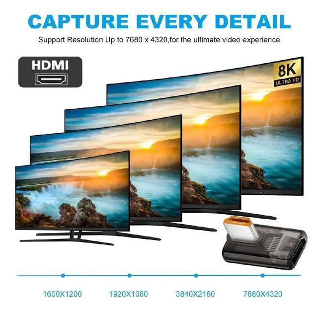Alt view image 7 of 7 - UHD 8K 60hz Right Angled 90 Degree Low Profile HDMI 2.1 Female to HDMI Male Extension Adapter Extender Transparent with Smart LED HDTV