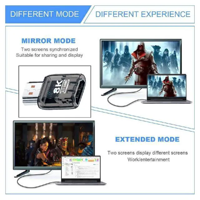 Alt view image 2 of 6 - UHD 8K 60hz HDMI 2.1 Female to HDMI Male Extension Adapter Extender Transparent with Smart LED Light Support HDTV