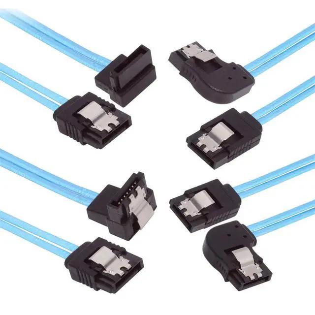Alt view image 5 of 7 - 4pcs/Set 6Gbps Angled Type Internal 4-SATA Host to 4SATA 7pin Target Disk Data Server 90 Degree Cable 25cm