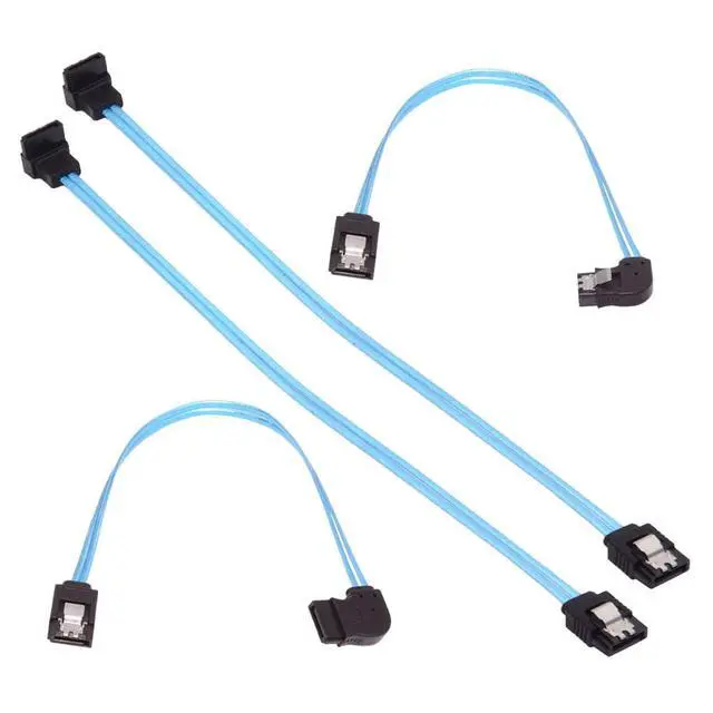 Alt view image 6 of 7 - 4pcs/Set 6Gbps Angled Type Internal 4-SATA Host to 4SATA 7pin Target Disk Data Server 90 Degree Cable 25cm
