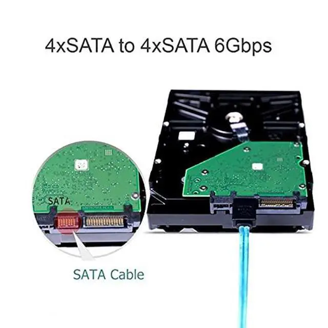 Alt view image 4 of 7 - Internal SAS 4 SATA Host to 4 SATA 7pin Target Hard Disk 6Gbps Data Server Raid Cable 50cm