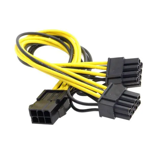 Alt view image 5 of 6 - PCI-E PCI Express ATX 6Pin Male to Dual 8Pin & 6Pin Female Video Card Extension Splitter Power Cable