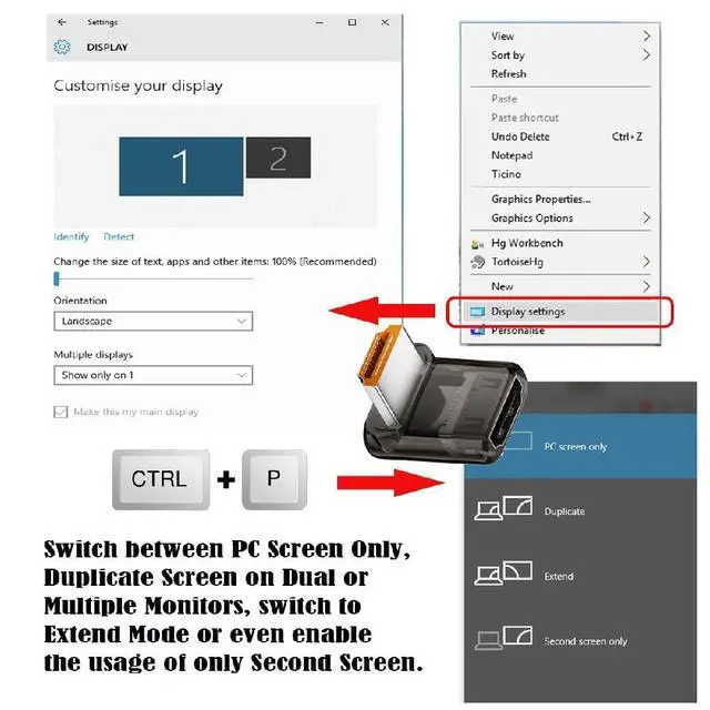 Alt view image 5 of 7 - UHD 8K 60hz Up Angled 90 Degree Low Profile HDMI 2.1 Female to HDMI Male Extension Adapter Extender Transparent with Smart LED HDTV