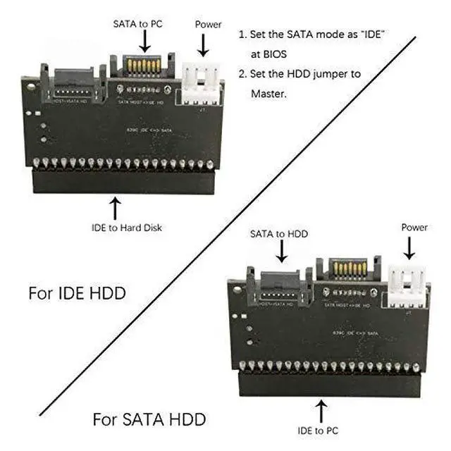 Alt view image 7 of 7 - IDE 100 133 DVD CD to Two Serial SATA 7PIN Adapter Converter for Hard Disk Drive