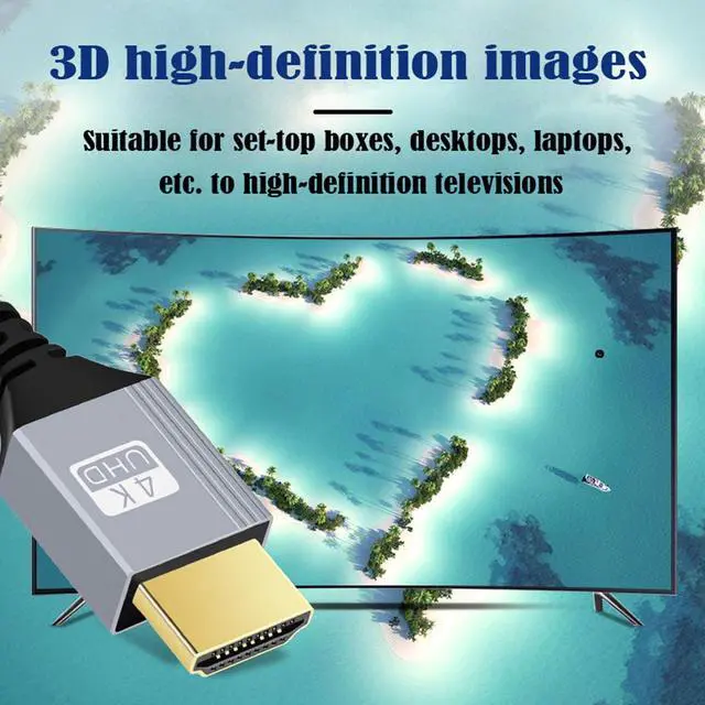 Alt view image 7 of 7 - 4K 60hz HDMI 2.0 Male to HDMI Type-A Male Cable with Sleeve Straight Connector for HDTV Computer Laptop Monitor 30CM