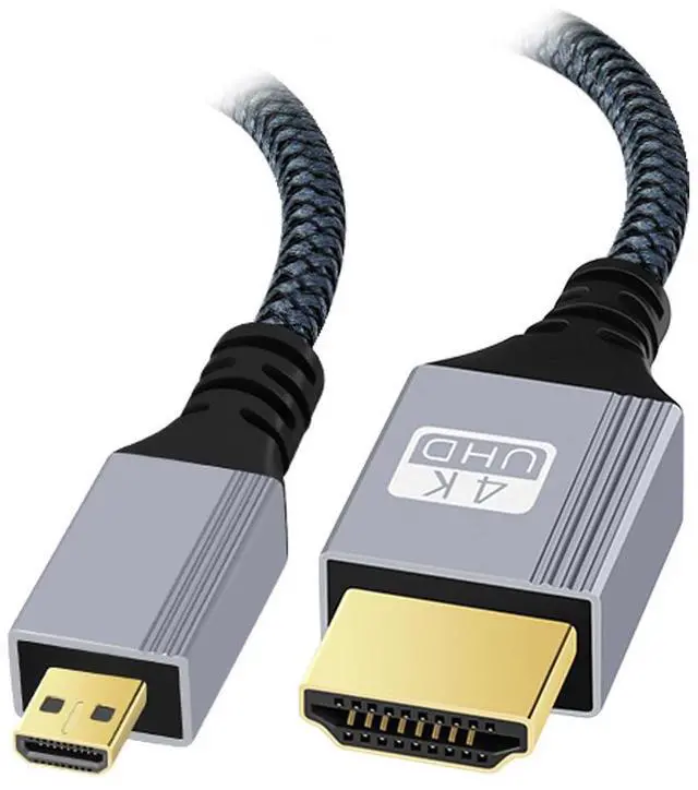 Main image of 4K 60hz HDMI 2.0 Male to Micro HDMI Type-D Male Cable with Sleeve Straight Connector for HDTV Computer Laptop Monitor 100CM