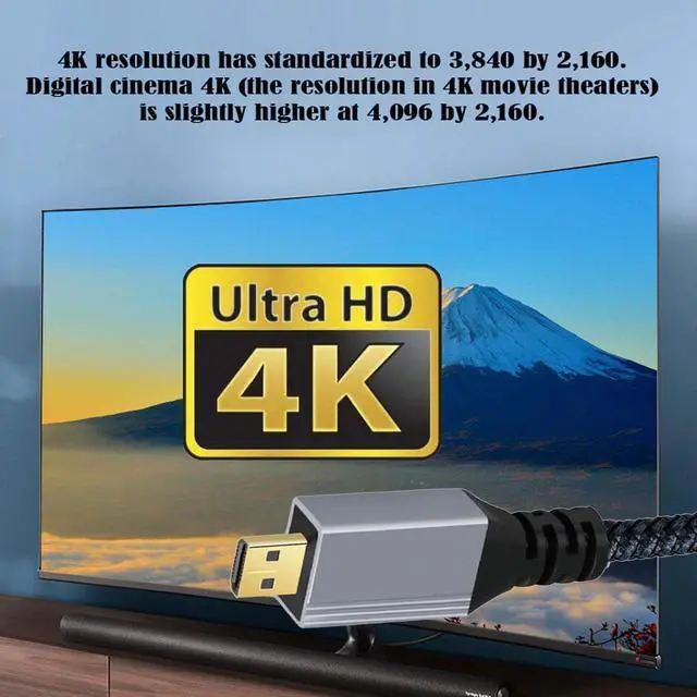 Alt view image 5 of 7 - 4K 60hz HDMI 2.0 Male to Micro HDMI Type-D Male Cable with Sleeve Straight Connector for HDTV Computer Laptop Monitor 100CM