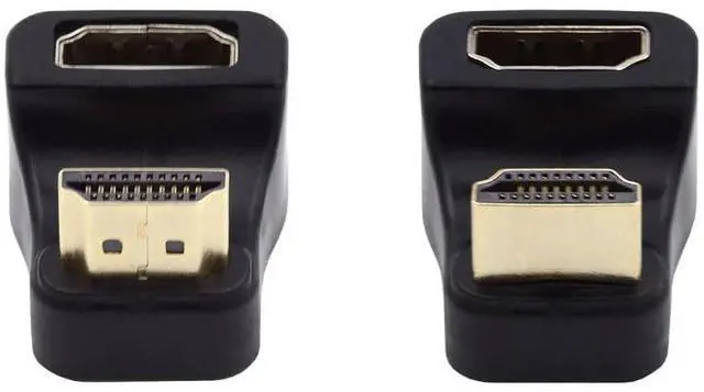 Main image of 2PCS HDMI Male Type-A to HDMI Female Port Savers 360 Degree Up & Down Opposite U Shape Back Angled Extension Adapter Converter