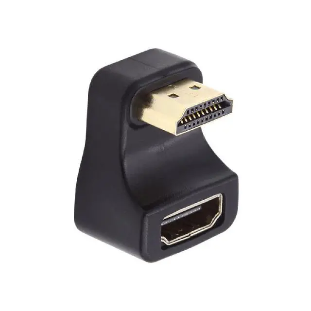 Alt view image 4 of 7 - 2PCS HDMI Male Type-A to HDMI Female Port Savers 360 Degree Up & Down Opposite U Shape Back Angled Extension Adapter Converter