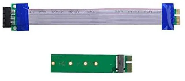 Main image of NGFF M-Key NVME AHCI SSD to PCI-E 3.0 1x x1 Vertical Adapter with Cable Male to Female Extension
