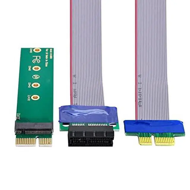 Alt view image 3 of 7 - NGFF M-Key NVME AHCI SSD to PCI-E 3.0 1x x1 Vertical Adapter with Cable Male to Female Extension