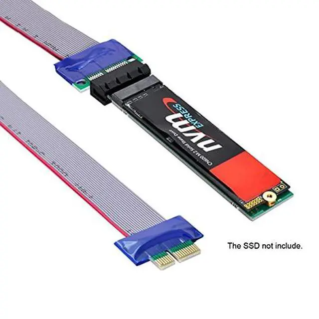 Alt view image 5 of 7 - NGFF M-Key NVME AHCI SSD to PCI-E 3.0 1x x1 Vertical Adapter with Cable Male to Female Extension