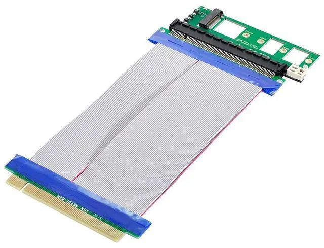 Main image of NGFF M-Key NVME AHCI SSD to PCI-E 3.0 16x x16 Vertical Adapter with Cable Male to Female Extension