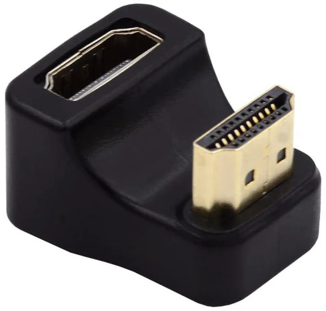 Main image of HDMI Type-A to HDMI Male to Female 360 Degree Extension Adapter Up Opposite U Shape Back Angled