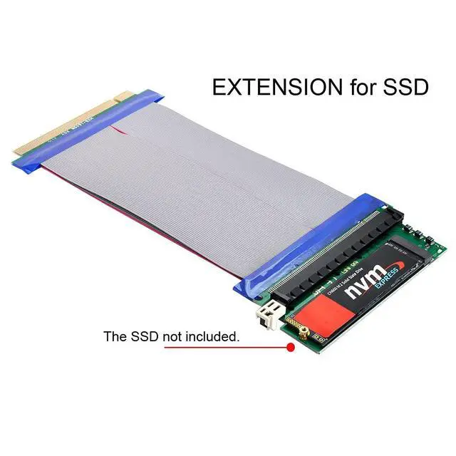 Alt view image 6 of 7 - NGFF M-Key NVME AHCI SSD to PCI-E 3.0 16x x16 Vertical Adapter with Cable Male to Female Extension