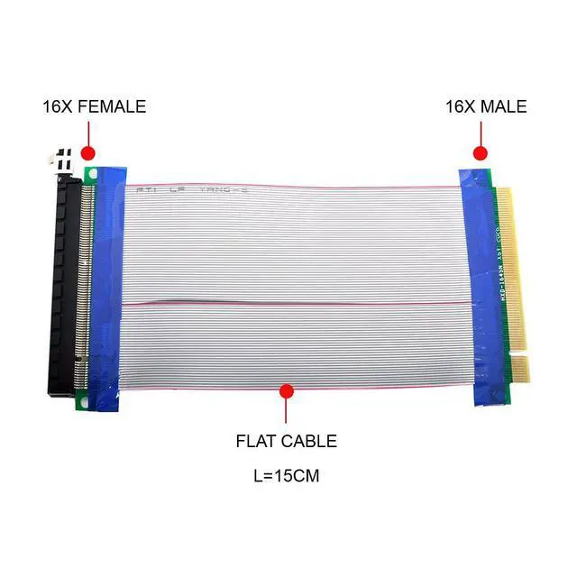 Alt view image 7 of 7 - NGFF M-Key NVME AHCI SSD to PCI-E 3.0 16x x16 Vertical Adapter with Cable Male to Female Extension